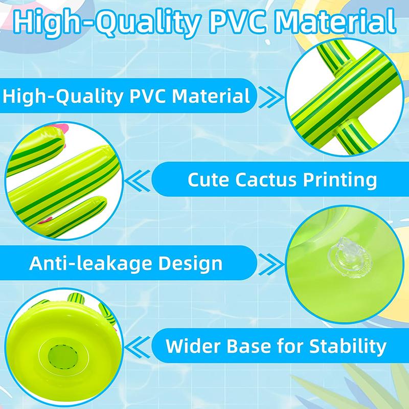 Inflatable Cactus Ring Toss Game Toy Set For Summer Beach Luau Party Decoration Hawaiian Pool Games Cactus