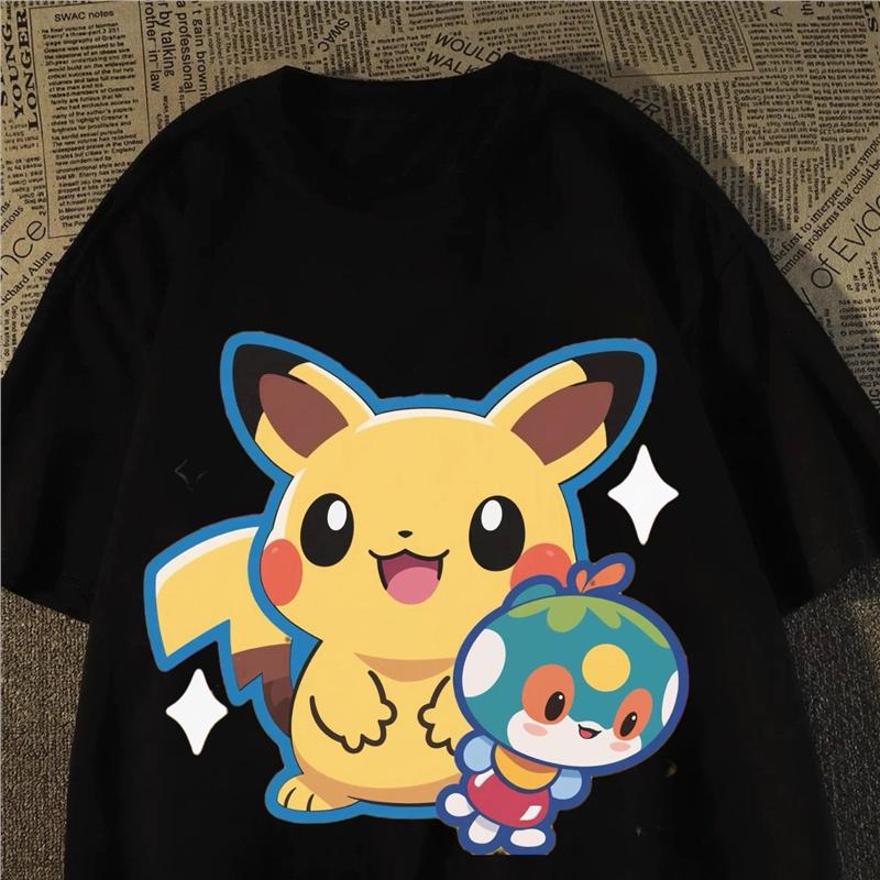 2026 New Cartoon Cute Elf Pattern Print Fashion Spring kid's Short Sleeve Parent-Child Loose and Comfortable T-Shirt