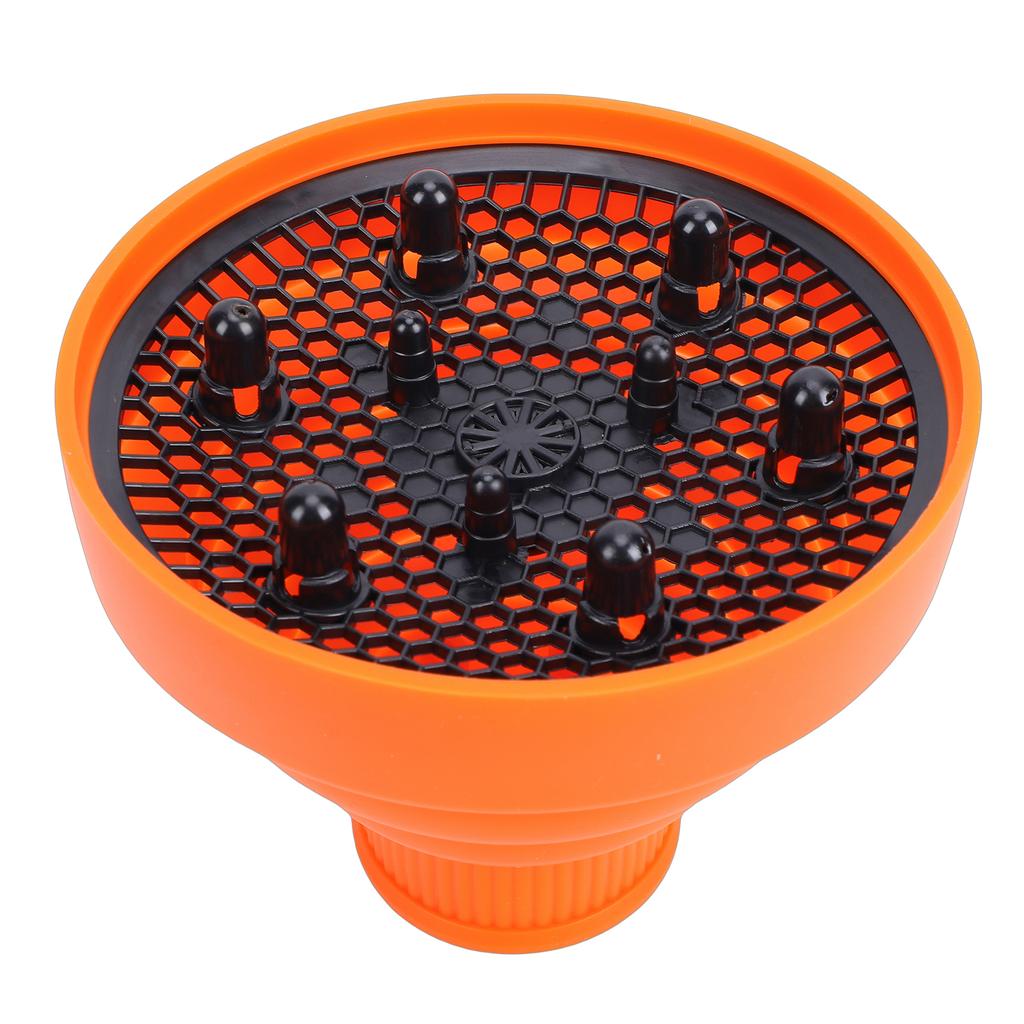 Hair Dryer Diffuser Attachment Silicone Foldable Blow Dryer Diffuser for Curly Hair Orange