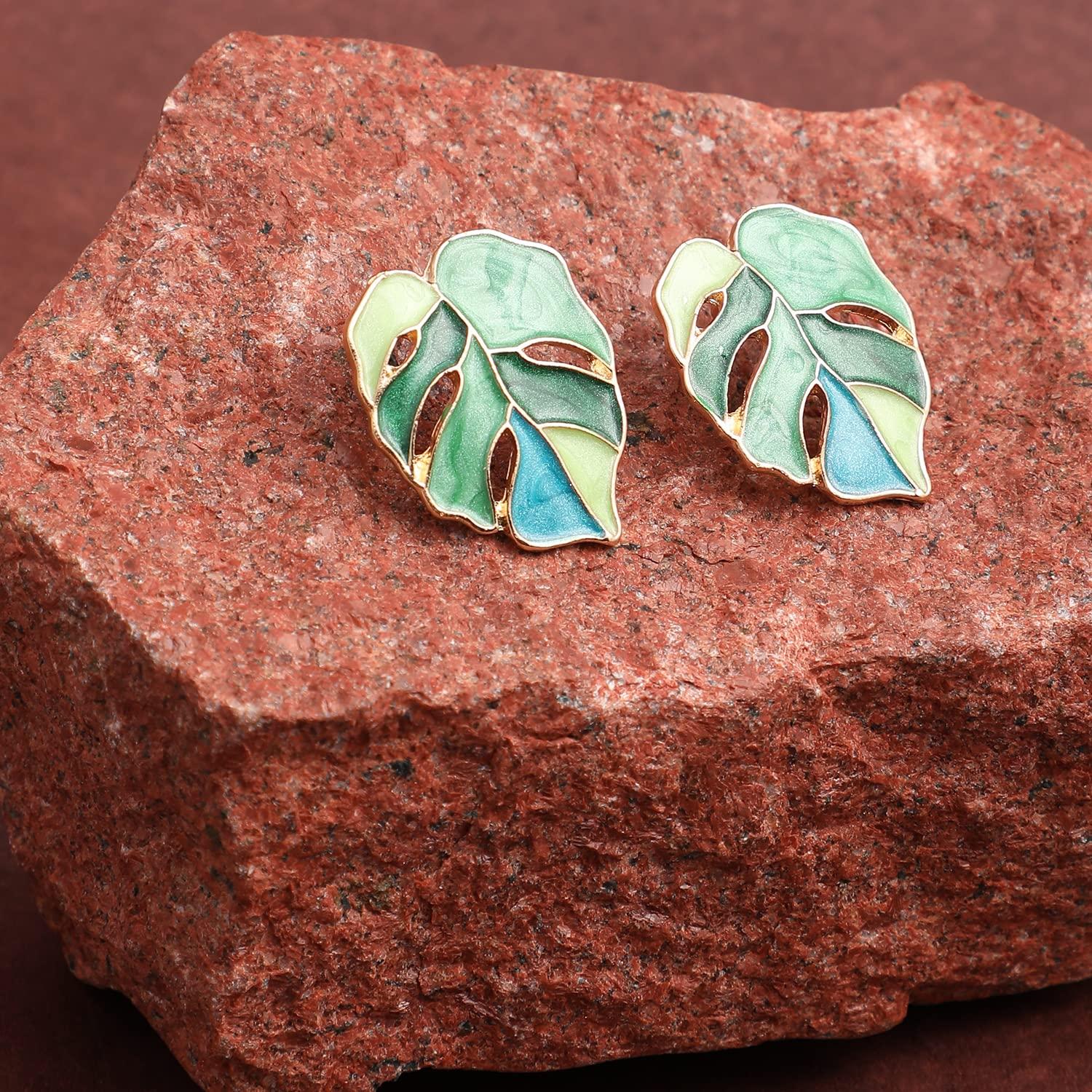 Серьги-гвоздики из сусального золота для женщин и девочек | Симпатичные индо-западные — фото 3