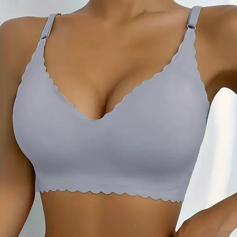 XXL Women's Wave Edge Seamless Bra Wireless Push-Up Bra Sports Yoga Tank Tops S-2XL