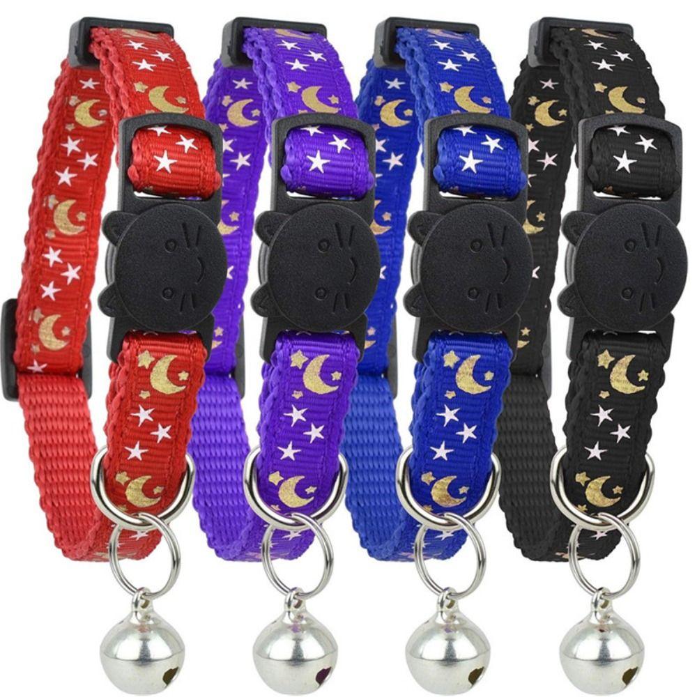 Cartoon Star Moon Pet Collar Adjustable Puppy Necklace for 4Pcs/Set Pet Accessories