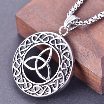 Silver Color Fashion Hollow Titanium Steel Pendant Vintage Triangle Hollow Men's