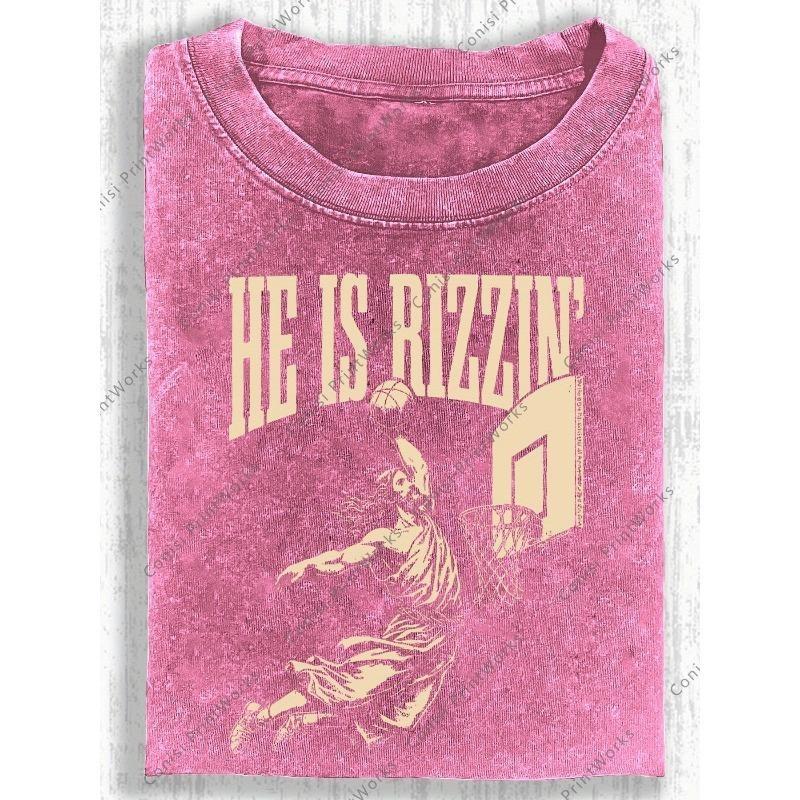 

Washed Cotton Retro Basketball Pattern Printed for Men, Casual Short Sleeve Top, Suitable for Gym and Outdoor Summer Wear, Regular Fit 5XL рожевий