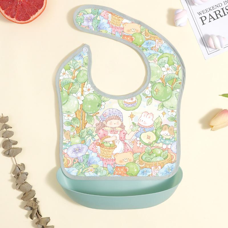 Unisex Waterproof Detachable Baby Bib for Kindergarten