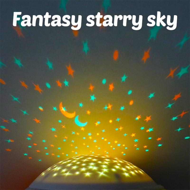 Soft Stuffed Sleep LED Night Lamp Stuffed Animal Plush Toys with Music Stars Projector Light Baby Toys for Children Gifts