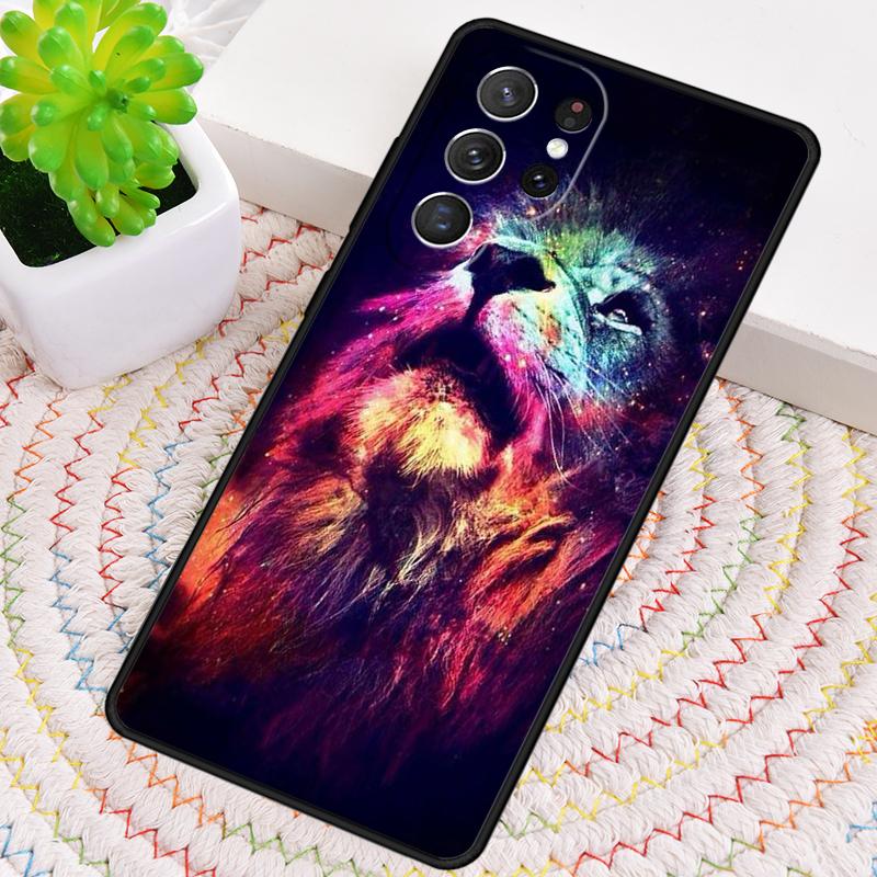 King Lion Roaring Silicone Phone Case For Samsung Galaxy note 10 pro S26 S25 S24 S23 S22 S21 Plus S25Ultra Capa Cover