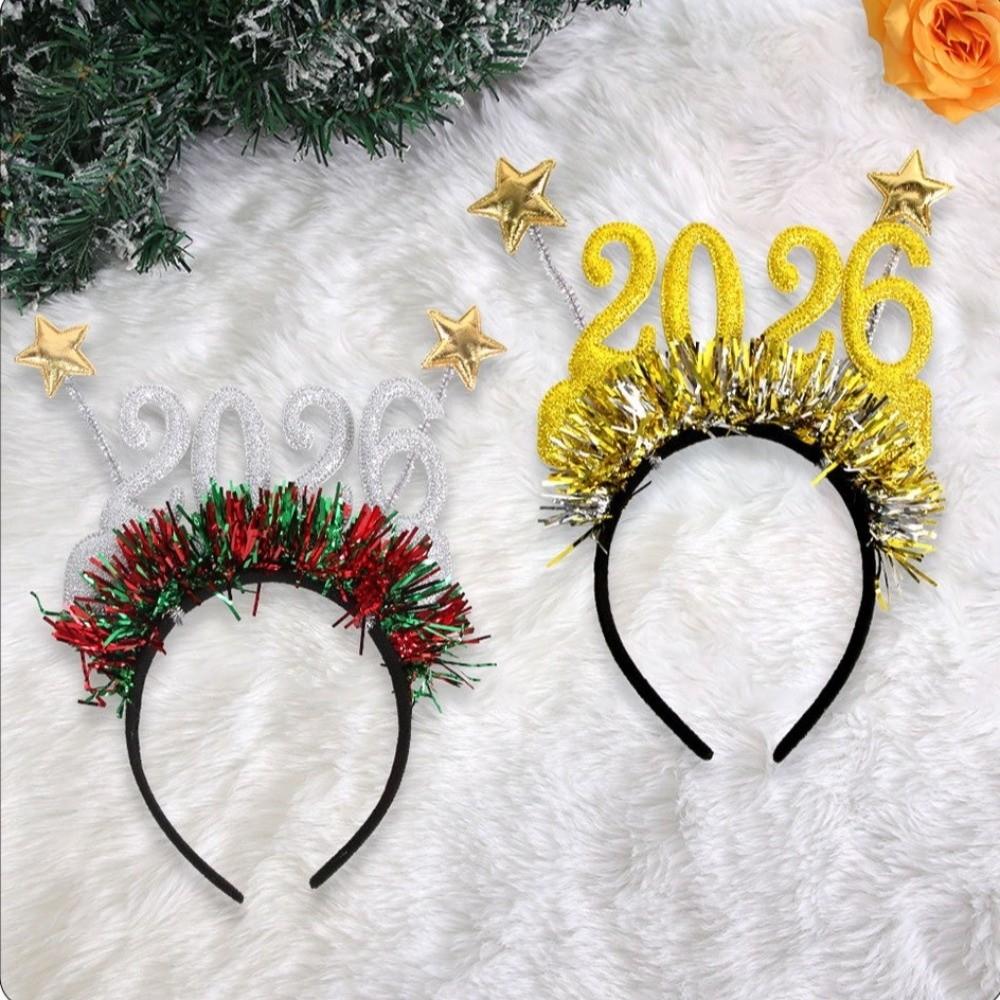 New Year‘s Eve Christmas Headband Star Color Strip Xmas Hair Accessories  Cosplay Prop