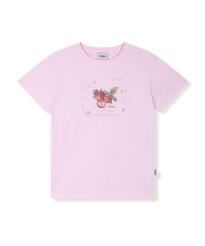 FALLETT Raglan Strawberry T-Shirt Pink