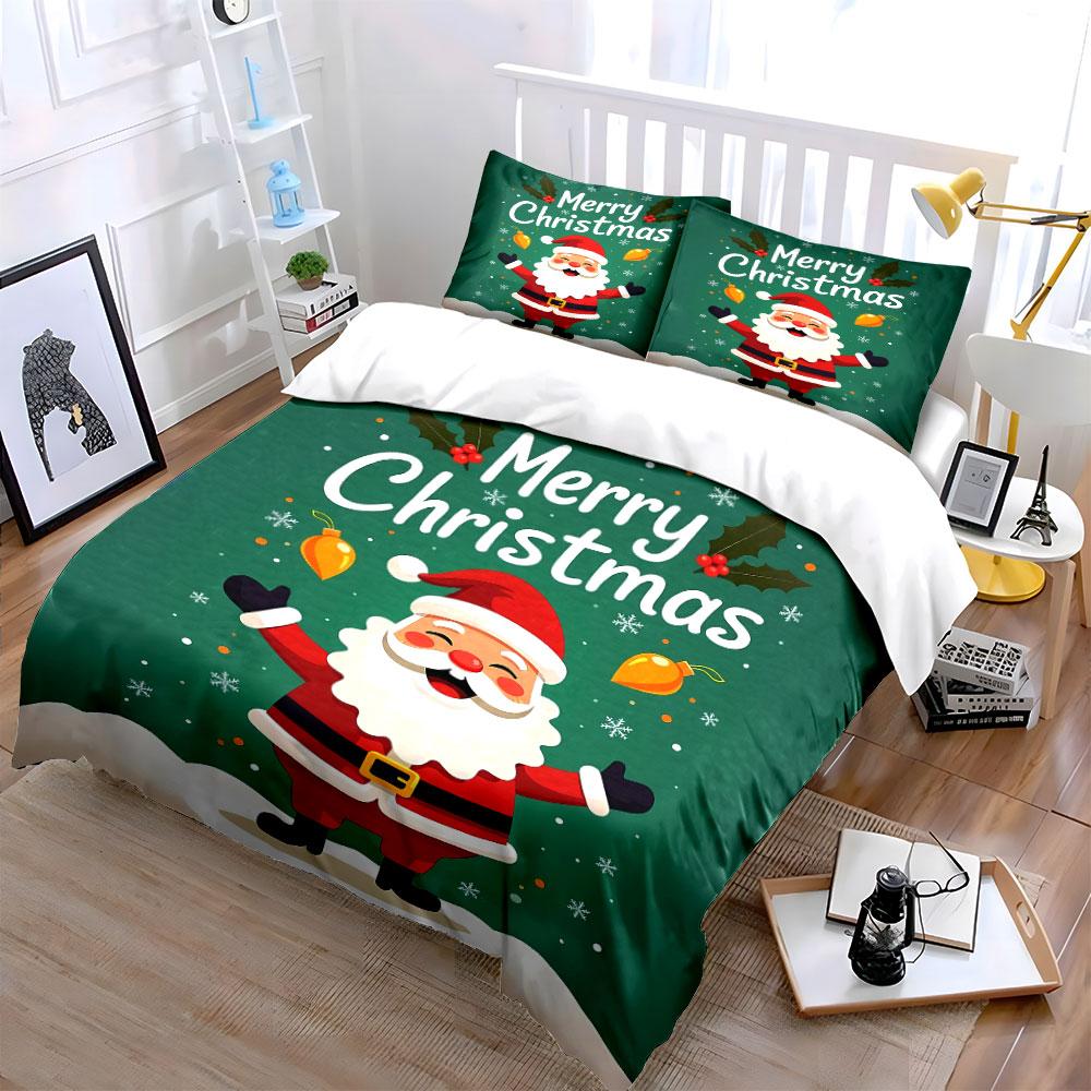 Christmas Santa Bedding Set Bedding Duvet Cover Set Duvet Cover Pillowcases (1 * Duvet Cover 2 * Pillowcases, Without Duvet Insert)