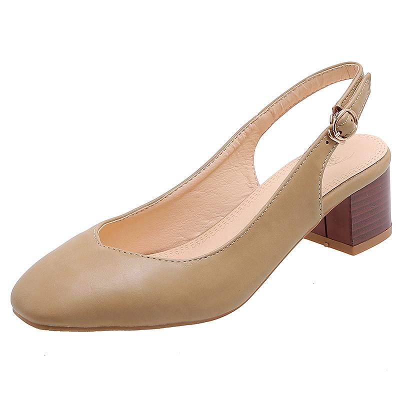 

Модная летняя обувь для женщин, сандалии 2024 года, большой размер 52 50, элегантные ремешки сзади, низкие каблуки, повседневные туфли телесного цвета для офиса, женские туфли-лодочки 41 абрикосовый