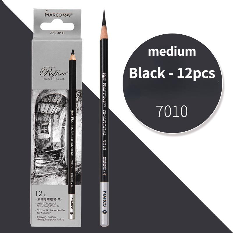 12pcs Pearlescent Platinum Circle Sketch Charcoal Soft Medium Hard Drawing Pencil Combination For Beginners Art Supplies