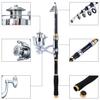 Spinnende fiskestangsnellekombinasjoner Teleskopstangstang med 6BB spinnende fiskehjul Sea Saltwater Ferskvannssett