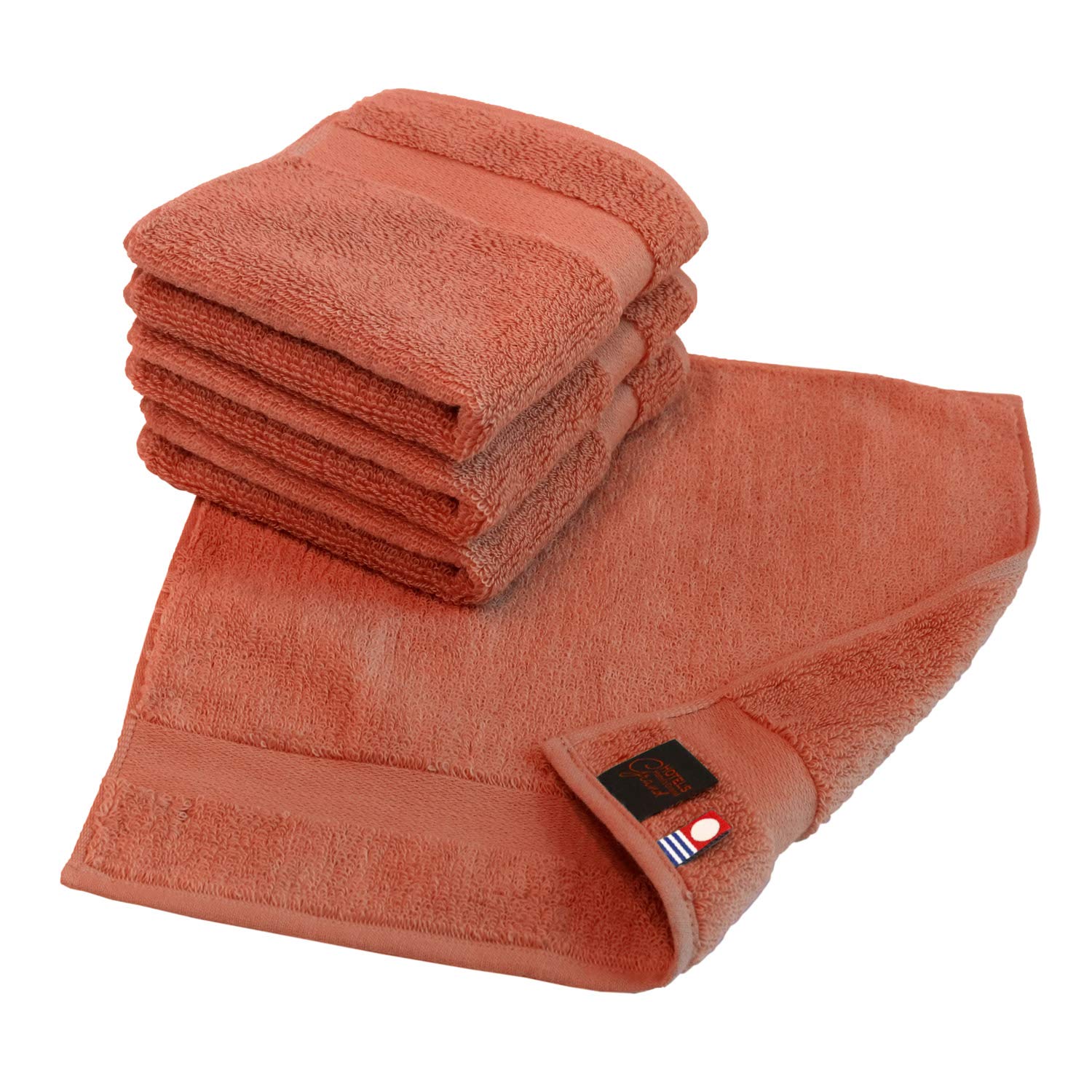 Imabari Towel Certified Handkerchief Towel hiorie Grand Set Terracotta Made in Japan Premium Staple Cotton Instant Absorption Thick Cotton Hotel