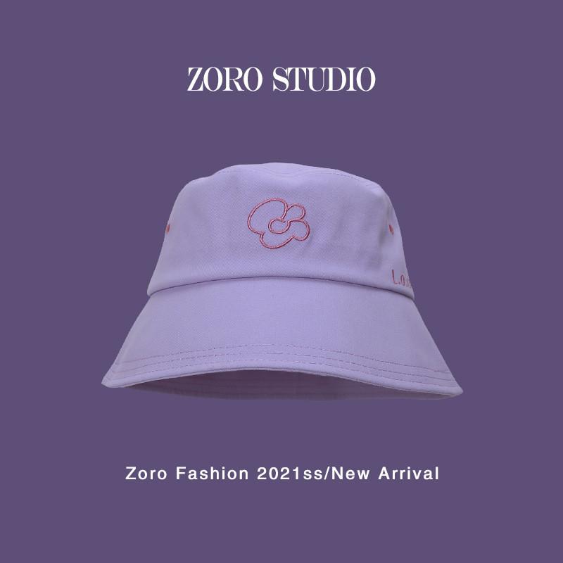 Sweet Embroidered Floral Cotton Bucket Hat For Women Breathable Short Brim Design