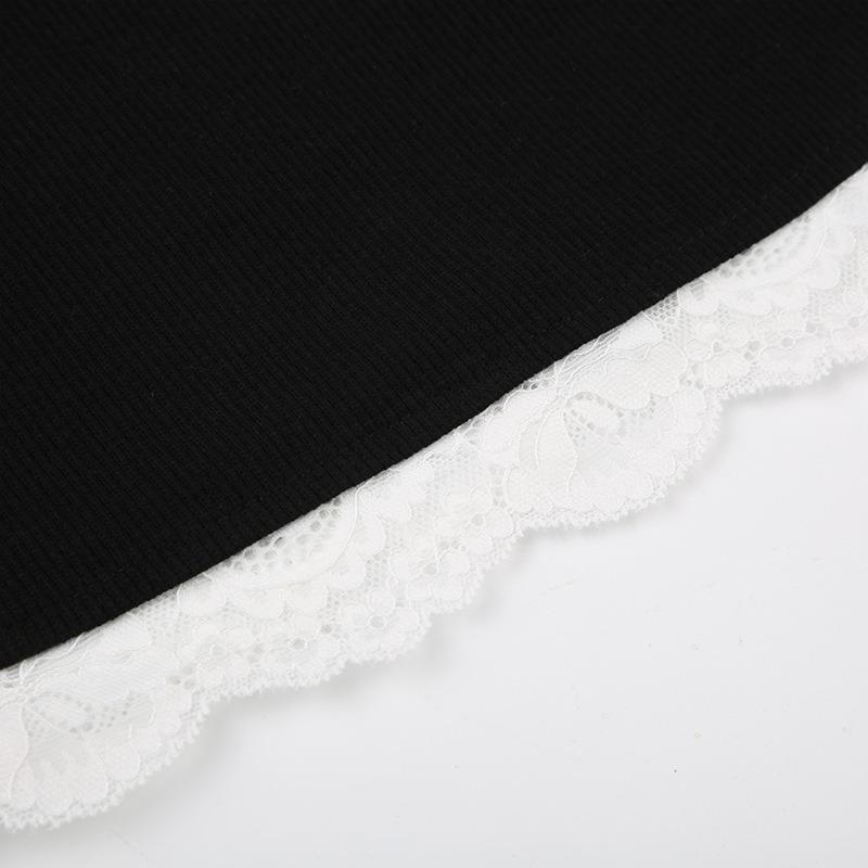 Dámské třaskavé krajka Krajka Módní Design Smysl Uvnitř Malá košilka Spice Girl Sexy pletené tílko