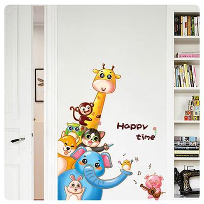 Cartoon Wall Stickers for Kids Room Animal Funny Children Vinyl Stickers