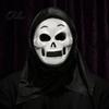 Unique Campus Club Prank Tool Halloween Ghost Full Face Masque, Horror Screaming Masque with Comfortable Cosplay Gear Hood, Scary Costume Accessory