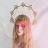 Crown Halo Headband Goddess Spiked Pearl Sun Pendant Halo Headpiece Cosplay Bridal Party Baroque Tiara Headwear Accessories