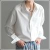 Japanese Men's Summer 2024 New Patchwork Square Collar Button Pocket Fashion Solid Loose Minimalist Casual Long Sleeved Shirts