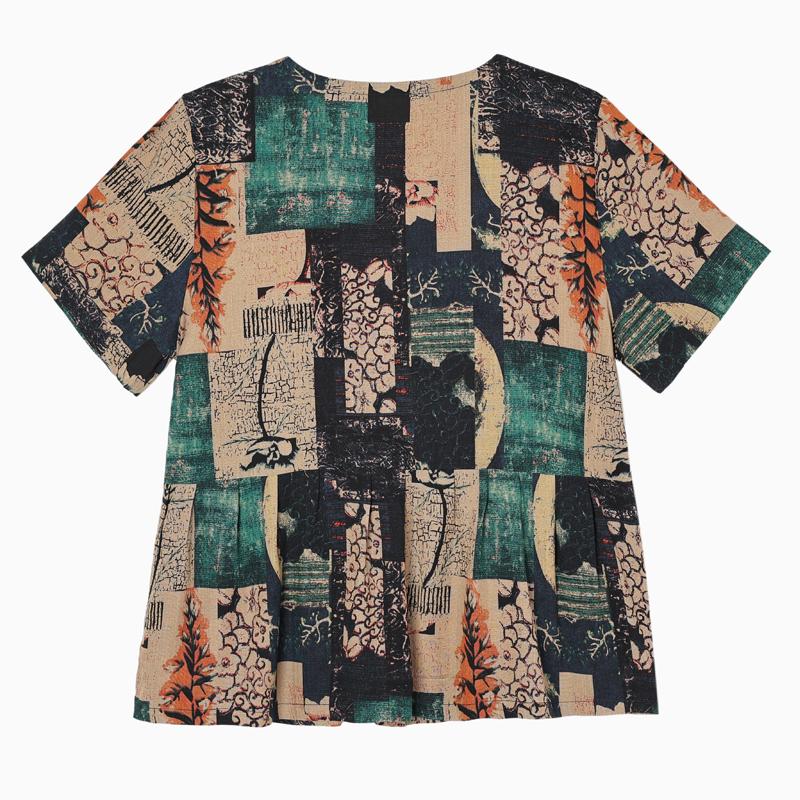 Women's Plus Size Printed 2-Piece Set – Casual Short Sleeve Summer Outfit (XL-5XL)