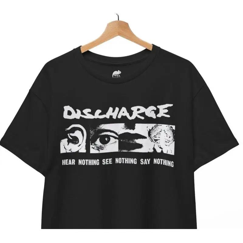 Discharge Hear Nothing T-shirt, Punk Rock Music Metal Punk crust, Unisex Tee S разноцветный