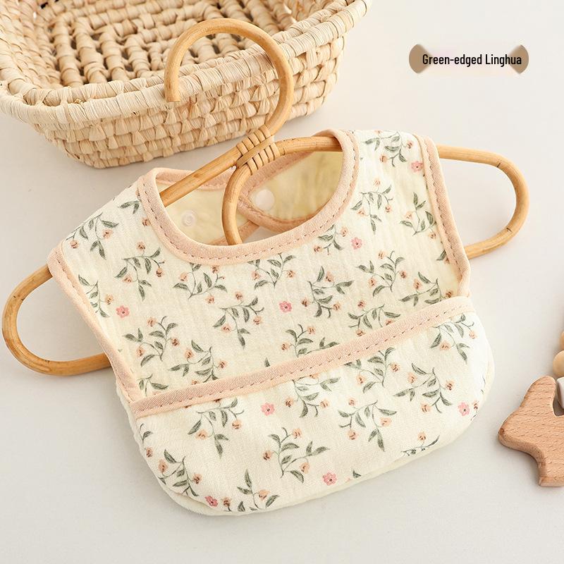 U-Shaped Pure Cotton Waterproof Infant Bib - Soft, Anti-Spit, Drool & Food Catcher