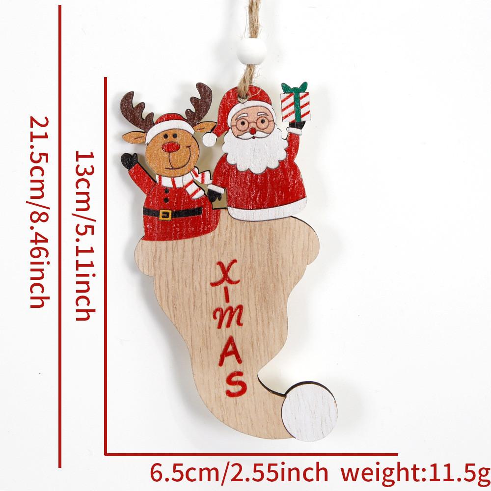 Playful Christmas Wooden Ornaments Featuring Santa And Snowman Hats For Joyous Celebrations Holiday