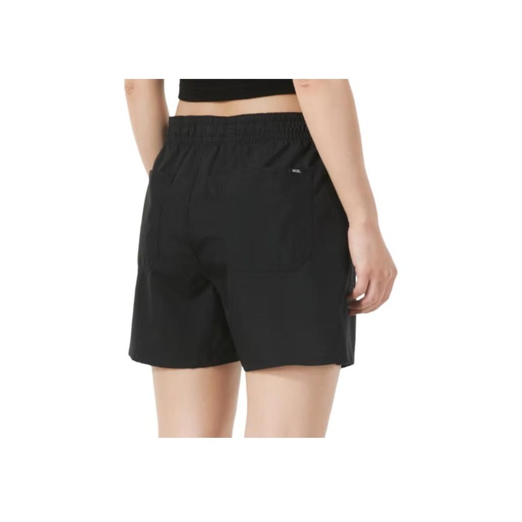 Vans Solid Color Outdoor Sports Elastic Waist Straight Loose Casual Shorts Women Shorts Black VN0A5AR7BLK