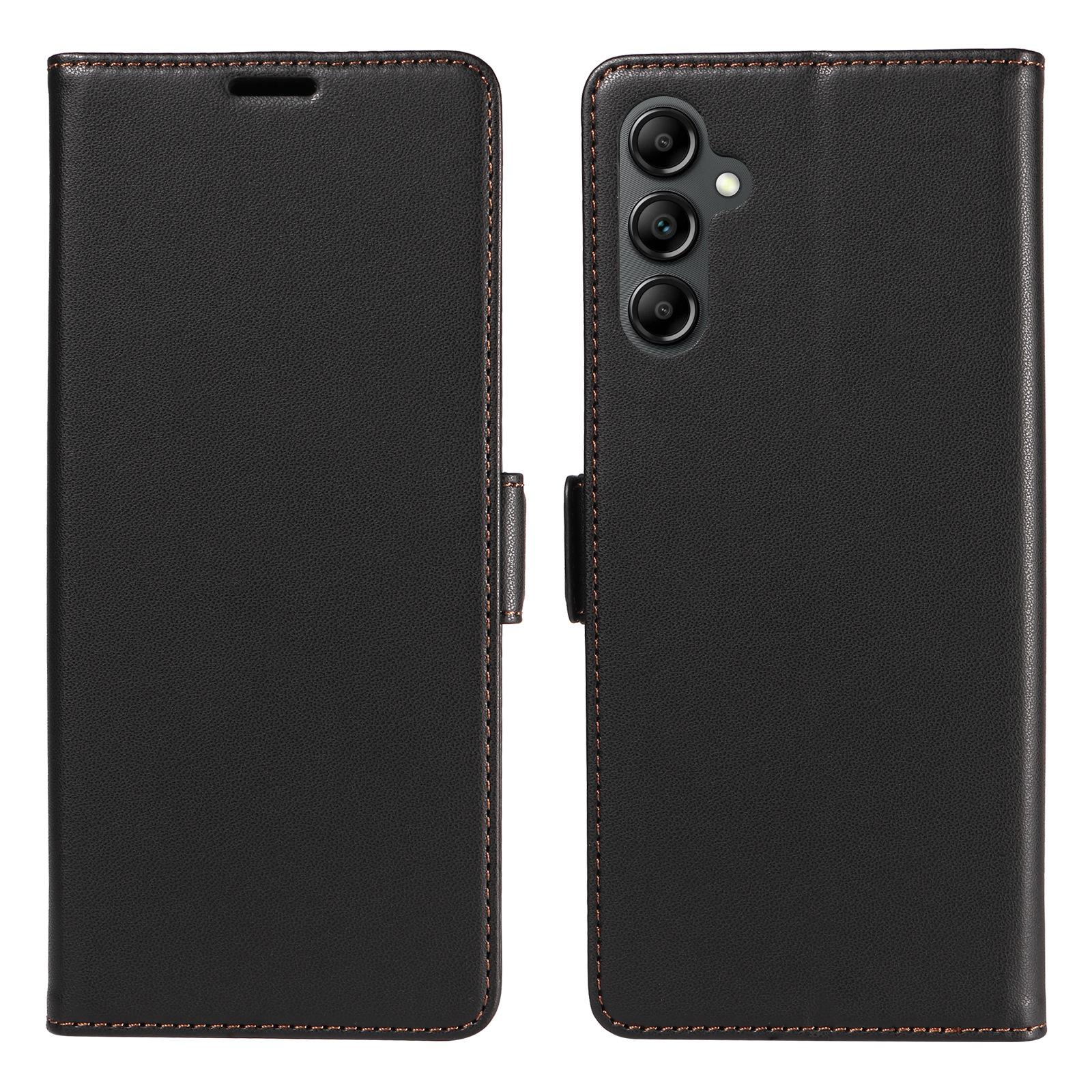 

For Samsung Galaxy A55 5G Case Side Magnetic Clasp RFID Blocking Leather Phone Wallet Cover Black