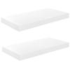 Bookshelves Floating Wall Shelves 2 Pcs High Gloss White 50X23x3.8 Cm Mdf