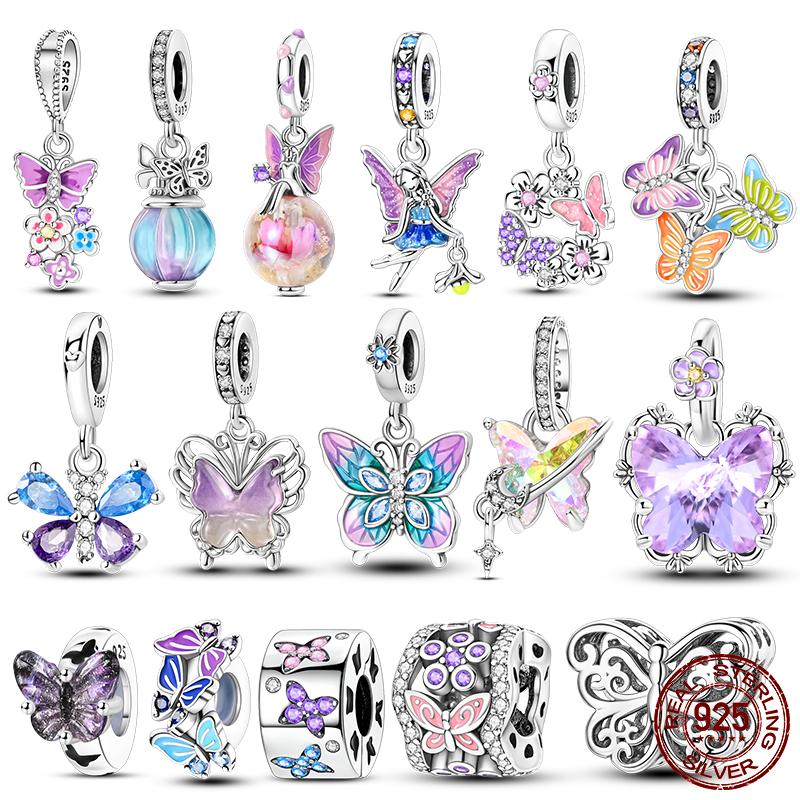Original Charms Beads Pendant Copper Colorful Butterfly Charms For Woman Fashion Jewelry Making
