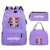 Demon Hunters Printed Children's Backpack Three-piece Campus Fashion Primary and Secondary School Students Large Capacity School Bag