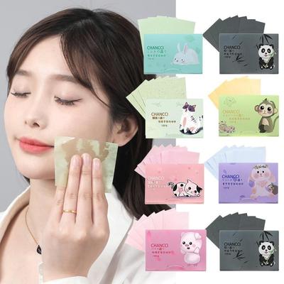 100PCS Facial Oil Blotting Paper Bamboo Charcoal Facial Absorbent Paper Anti-Grease Paper
