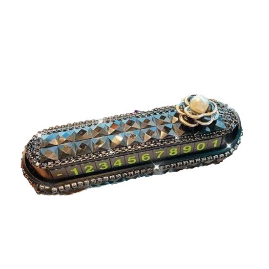 Car Parking Card Creative Rhinestones Nice-looking Sign Phone Number Plate Accessories