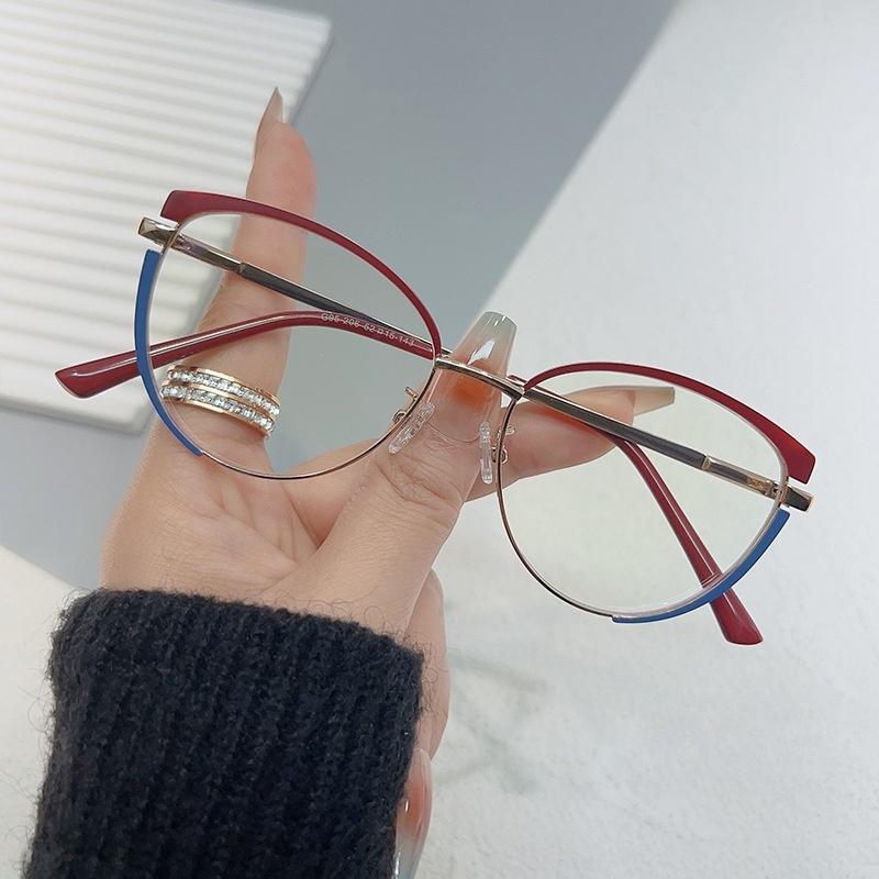 YIMARUILI Fashion Trend Women Cat Eye Optical Prescription Glasses Round Small Anti-UV Myopia Hyperopia Progressive Eyeglasses