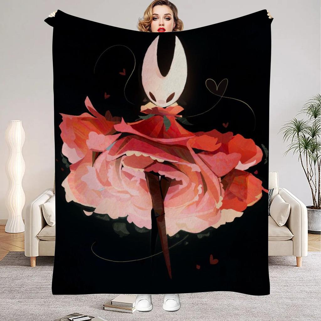 Hollow Knight Blanket Cartoon Game Printed Flannel Blanket for Home Living Room Bedroom Decor New Year Christmas Gift for Fans