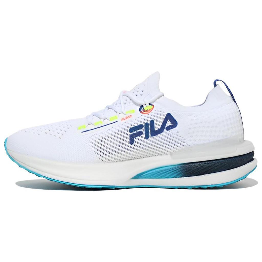 FILA Cushioning, Wear Resistant Low top Running Shoes Unisex White Blue Korean Style 5RM02570F_110