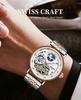 KINYUED Factory Price J116 Men's Watches Automatic Luxury Brand Mechanical Watches for Men Glass Leather Strap Alloy Round 24