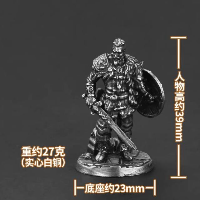 White Brass Viking Warrior Miniature Model Metal Ancient Soldier Figure Board Game Piece Desktop Decor Ornament Toy