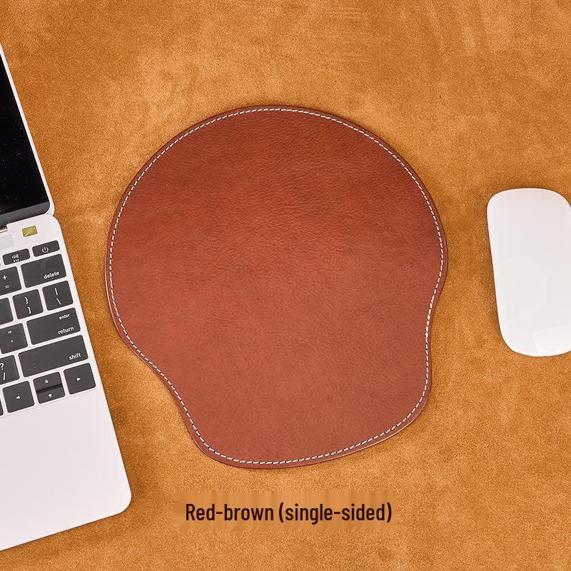 

Handmade Top Grain Vegetable Tanned Cowhide Leather Mouse Pad - Niche Literary Retro High-End Luxury Desk Mat
