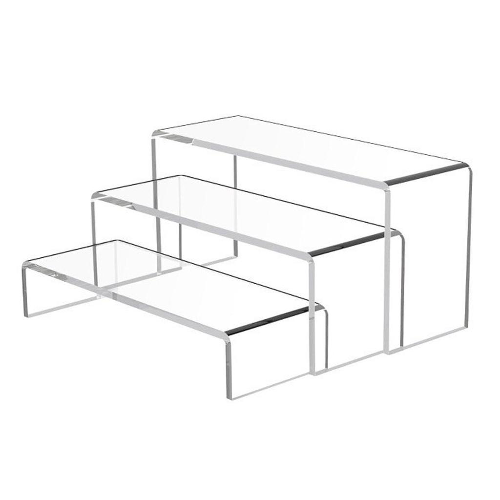 Clear Acrylic Riser set Versatile Display Stands Acrylic Retail Display Risers Simple Install for Jewelry & Collectibles