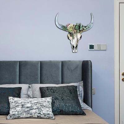 Decor 3 Faux Cow Skull Sculpture Decoration Wall Art for Bedroom, Bathroom, Office, Rustic