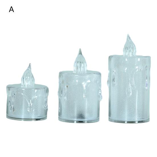 3 Stück Kristall-Kerzenlichter, elektronische flammenlose LED-Licht-Tischlampe für Hochzeitsfeier, Heimdekoration