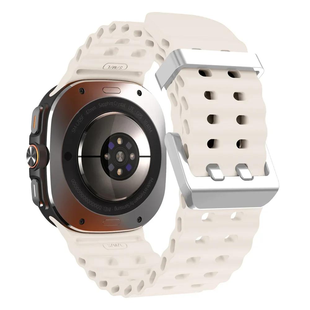Ocean Silicone Band for Samsung Galaxy Watch 7 Ultra 47mm NO Gaps Bracelet Breathable Sport Loop Strap for SAMSUNG Watchband