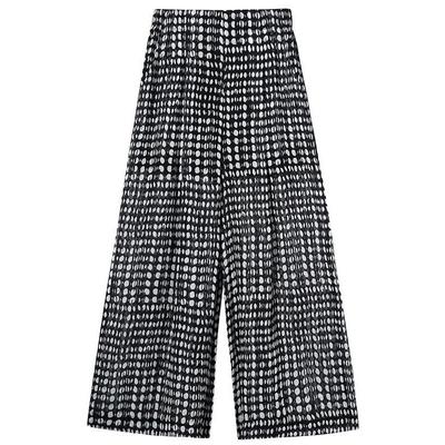 Polka Dot Wide Leg Pants Women's Summer Thin Lazy Ice Silk Casual Cool Sun Protection Beach Floral Chiffon Strolling Pants