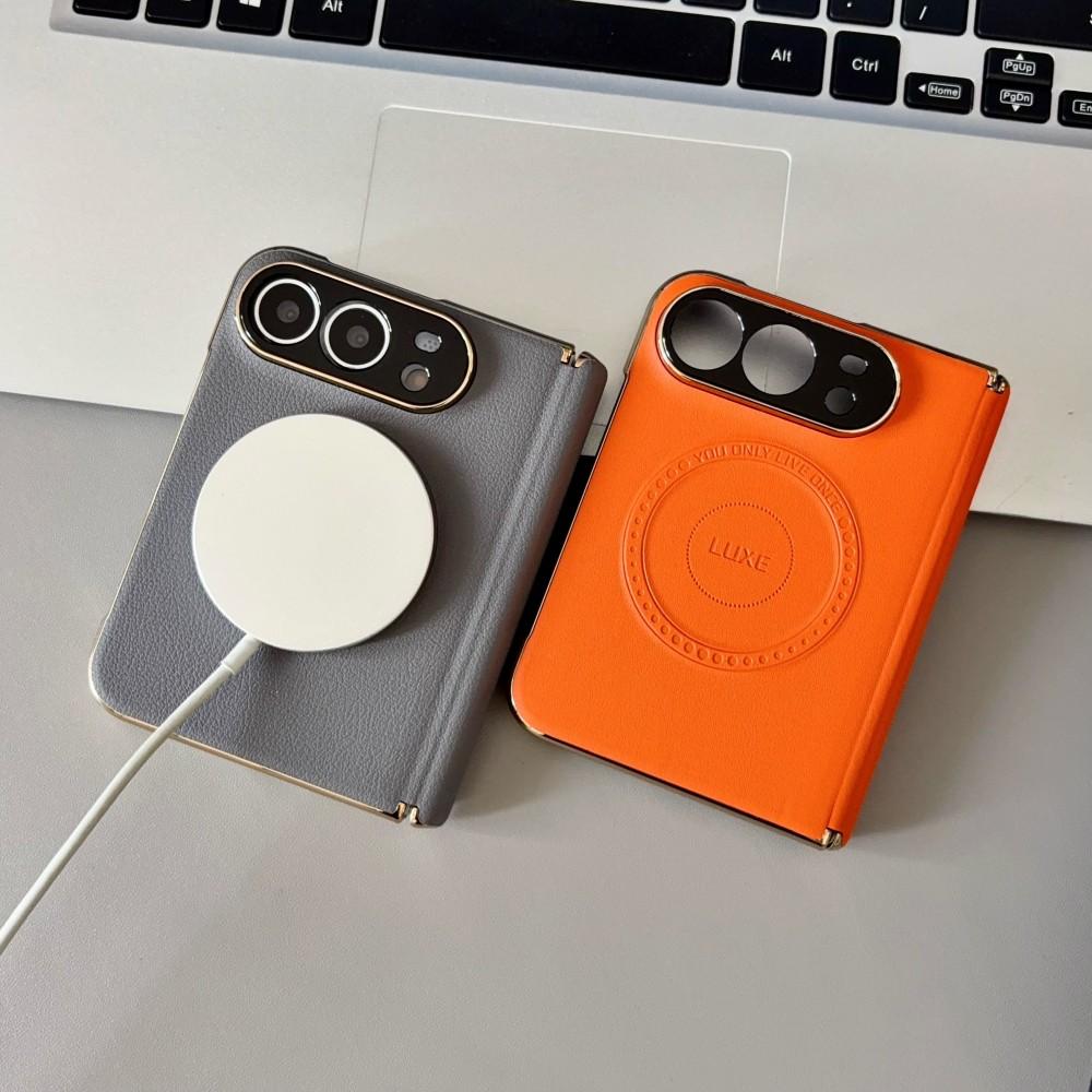 For Apple iphone Duo Case Luxury PU Leather Skin hinge Magnetic MagSafe Protective Back Cover Case For iphone Duo Phone Shell