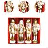 4 Pieces Nutcracker Puppet Statues Christmas Decorations Home Furnishing Crafts Artificial Ornaments
