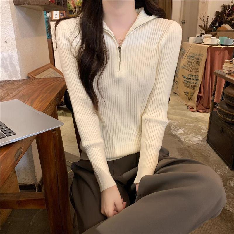 

Модный женский свободный трикотажный свитер на молнии - коллекция осень/зима 2024. M (recommended 95-105 jin)