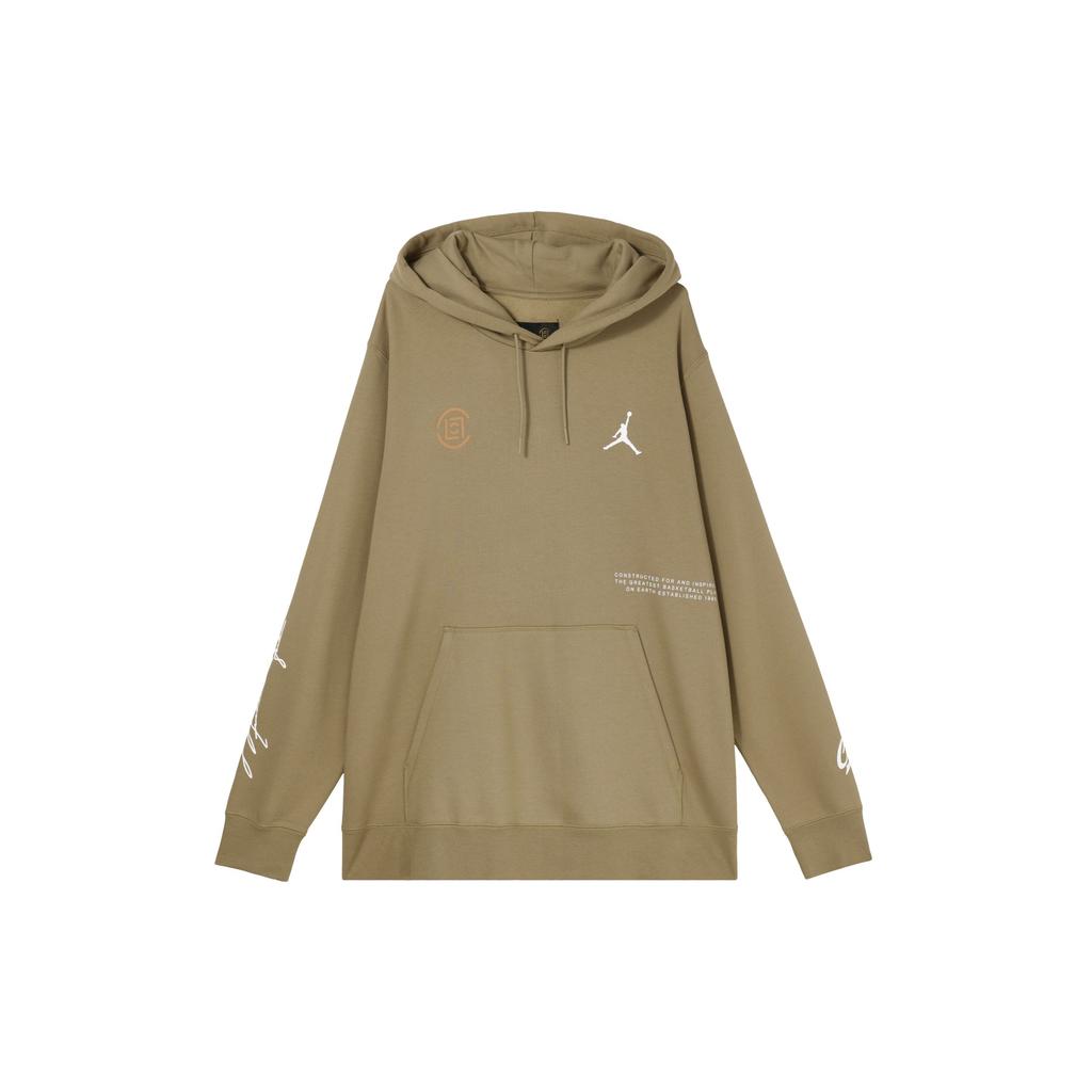 Air Jordan X CLOT Crossover Logo Printed Hoodie Brown Men Streetwear AR8395-213